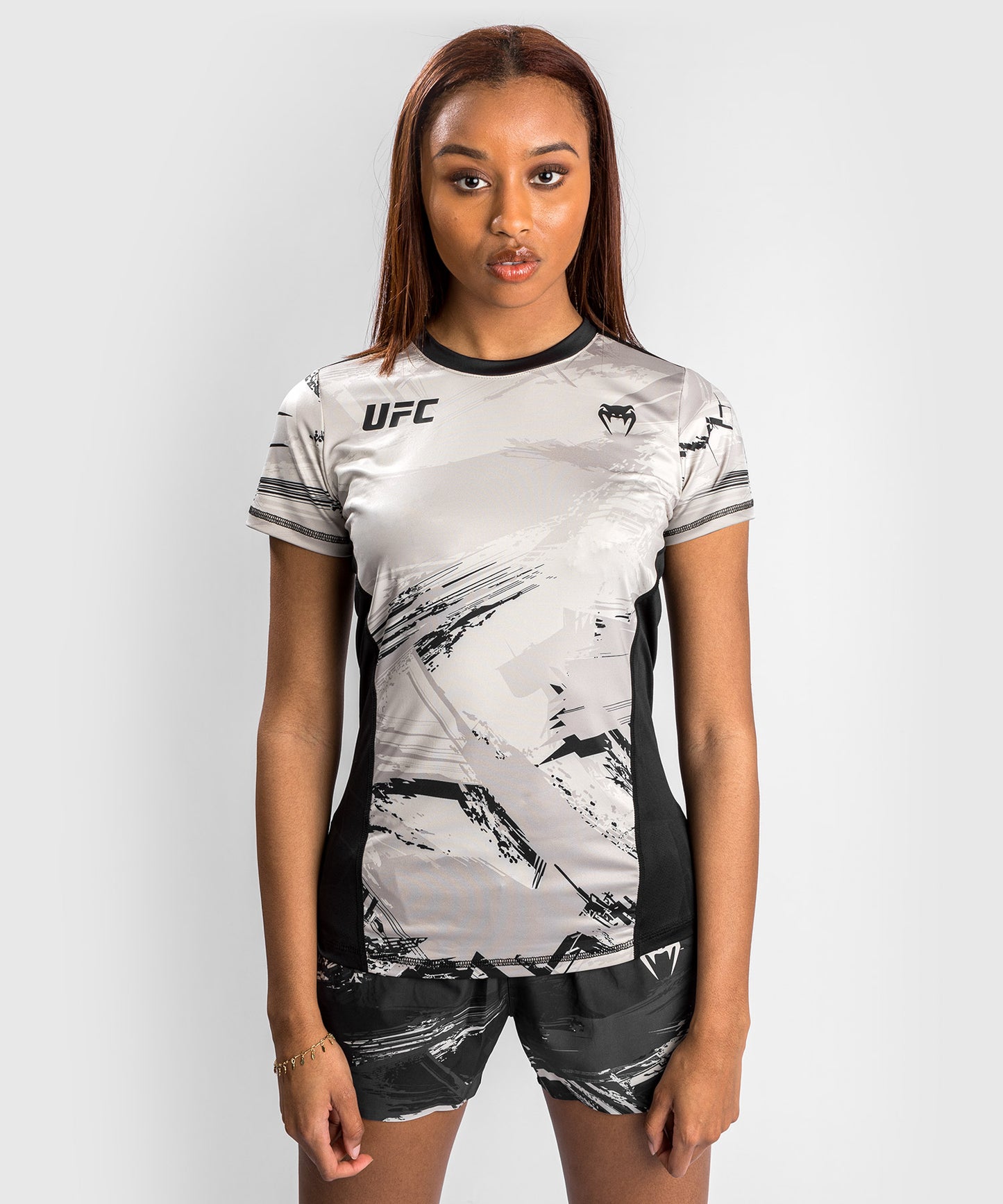 Camiseta UFC Venum Authentic Fight Week 2.0 Dry-Tech - Para Mujer - Negro/Arena