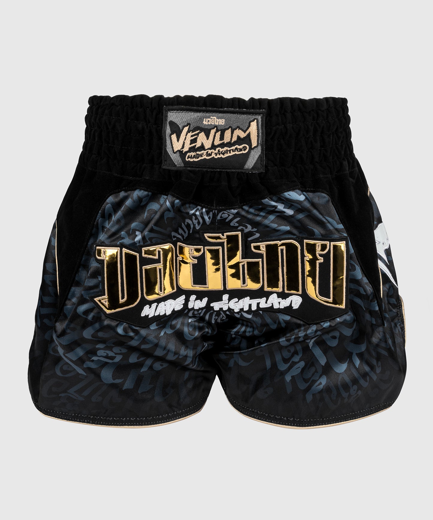 Venum Attack Shorts de Muay Thai - Negro/Gris
