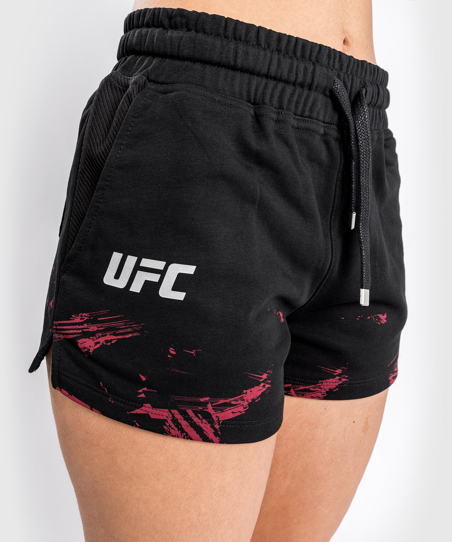 Pantalones cortos de algodón UFC Venum Authentic Fight Week 2.0 - Para mujer  - Negro/Rojo