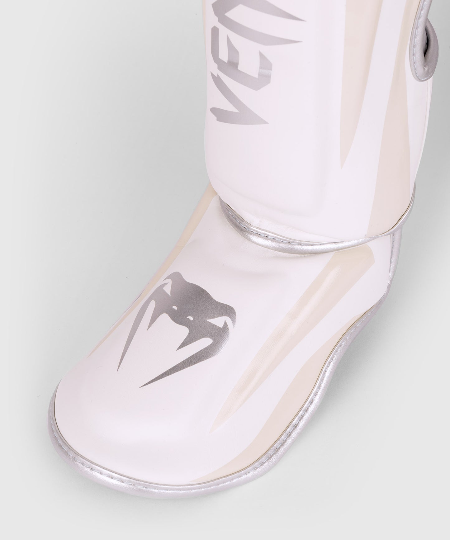 Espinilleras Venum Elite - Blanco/Plata-Rosa