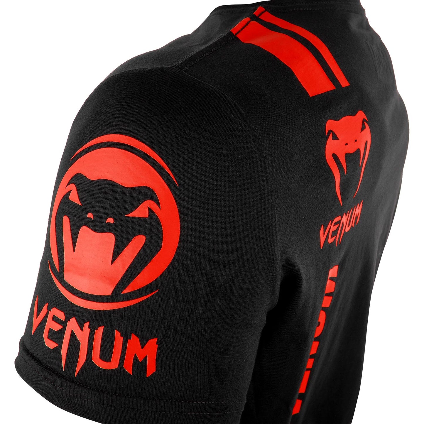 Camiseta Venum Logos - Negro/Rojo