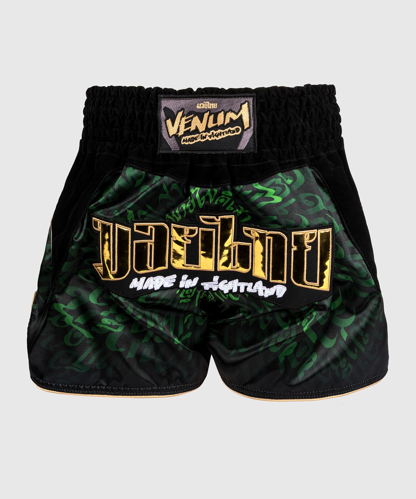 Venum Attack Shorts de Muay Thai - Negro/Verde