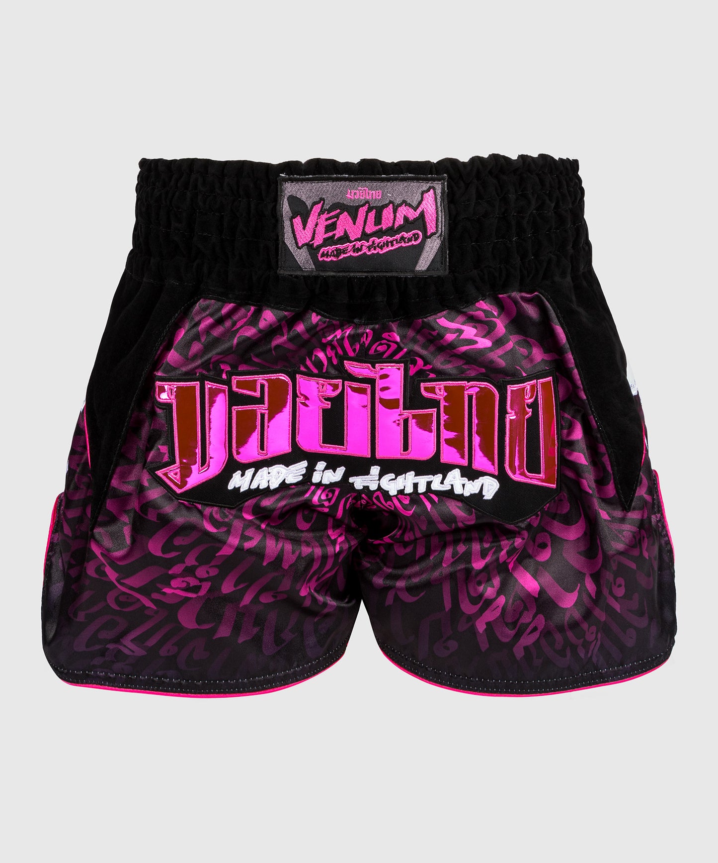 Venum Attack Muay Thai Shorts - Negro/Rosa