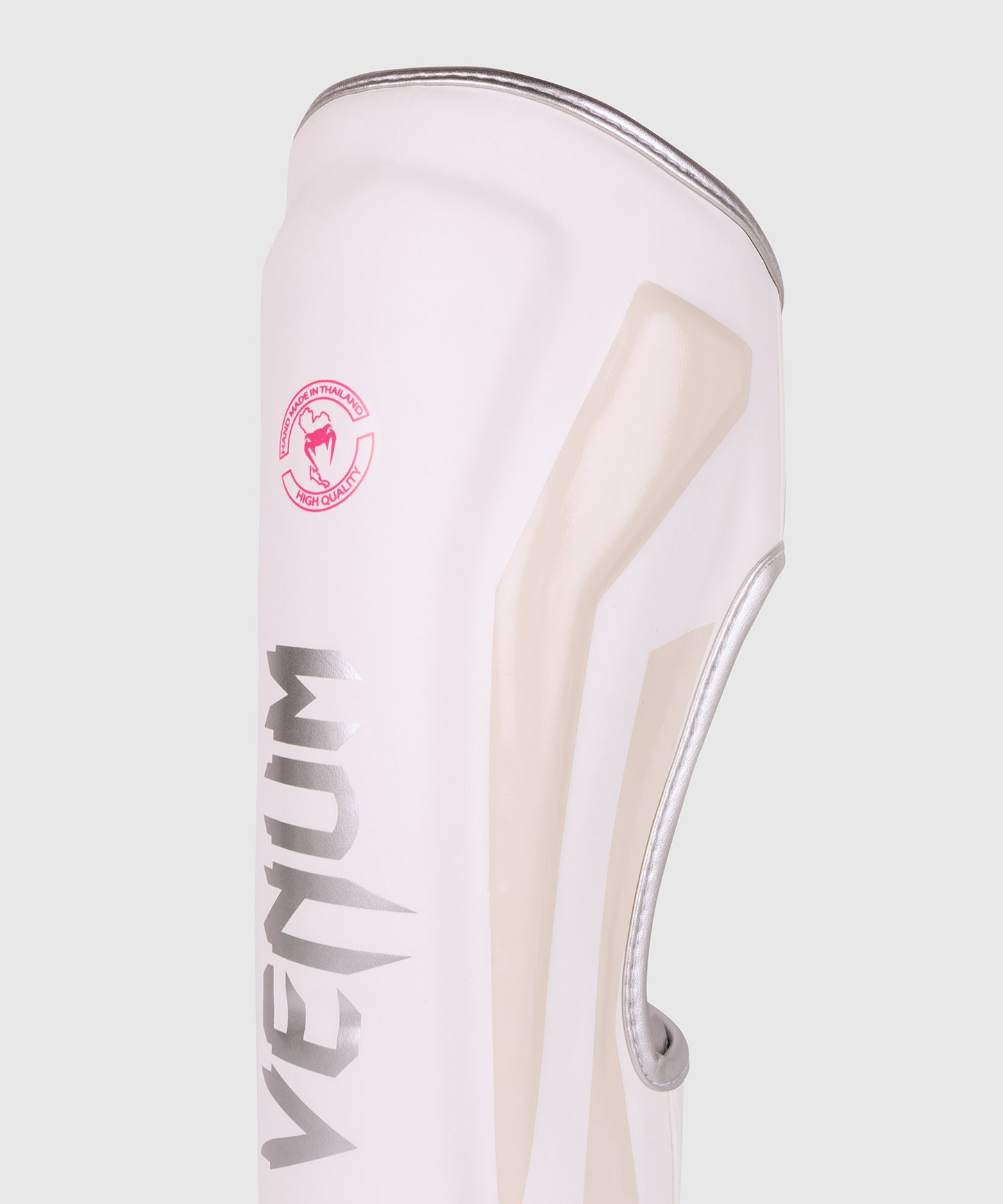 Espinilleras Venum Elite - Blanco/Plata-Rosa