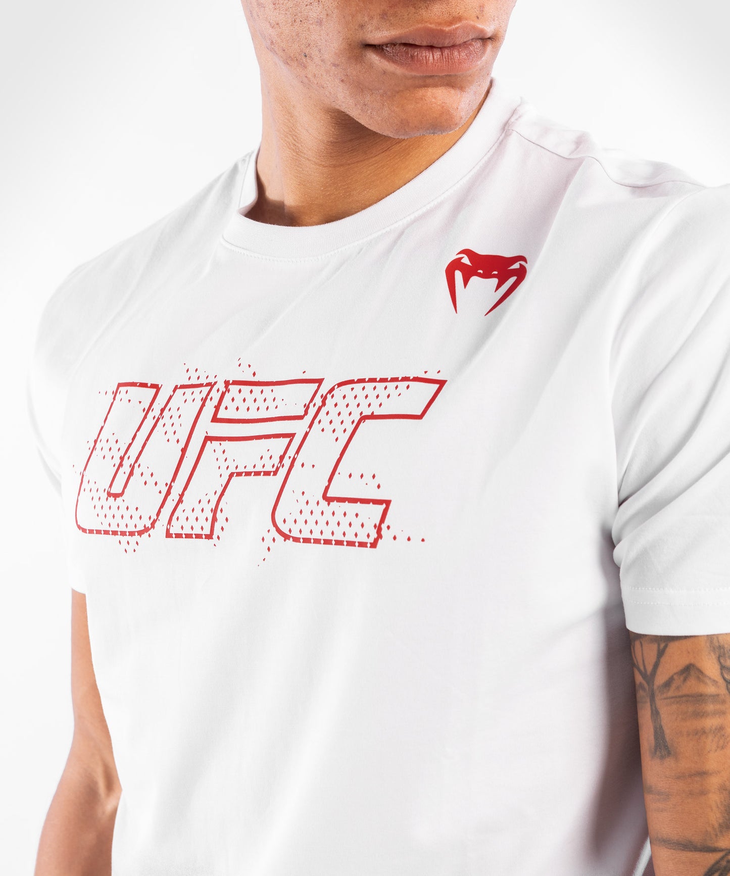 Camiseta De Algodón Manga Corta Para Hombre UFC Venum Authentic Fight Week - Blanco
