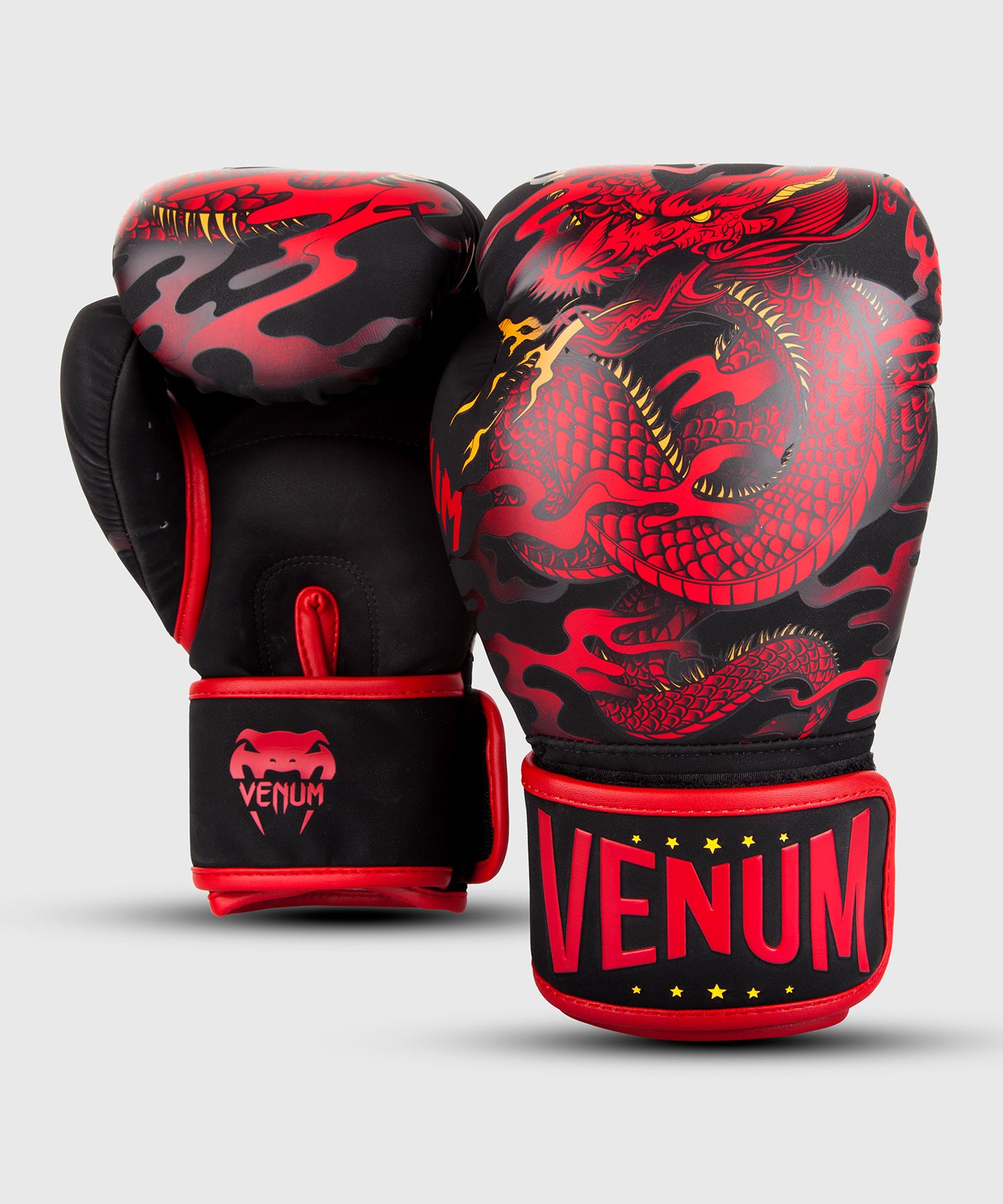 Guantes de Boxeo Venum Dragon's Flight - Negro/Rojo - Exclusividad