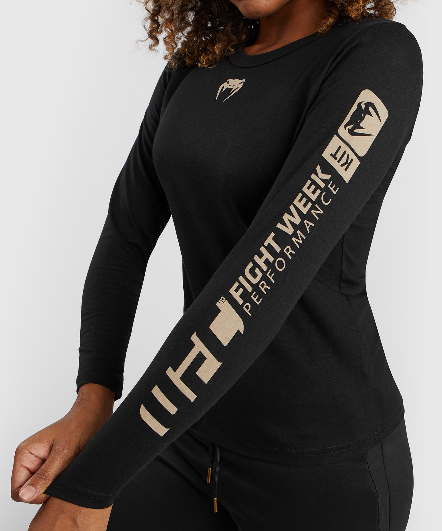 UFC Adrenaline by Venum Fight Week Camiseta de algodón de manga larga para Mujer - Negro