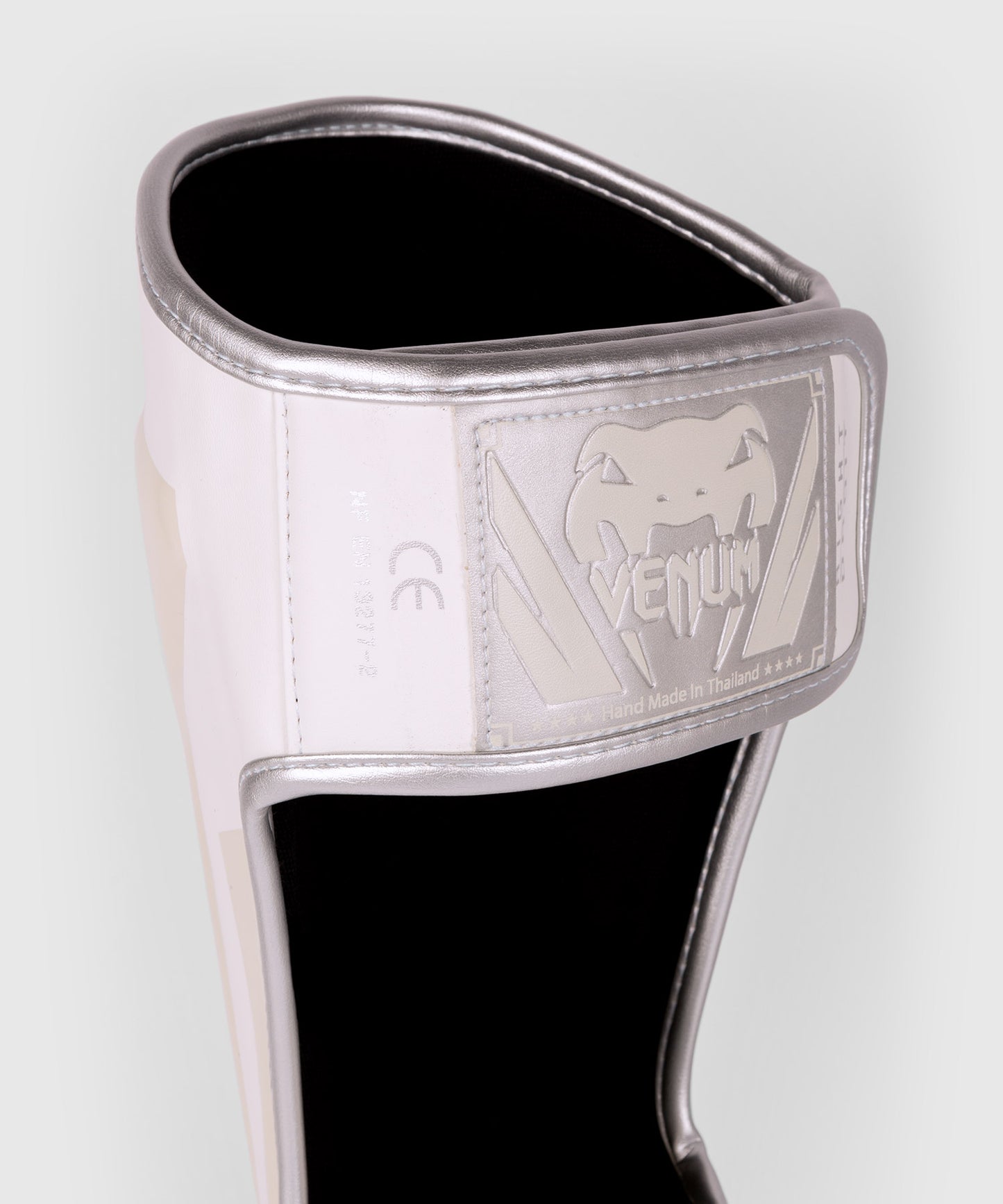Espinilleras Venum Elite - Blanco/Plata-Rosa