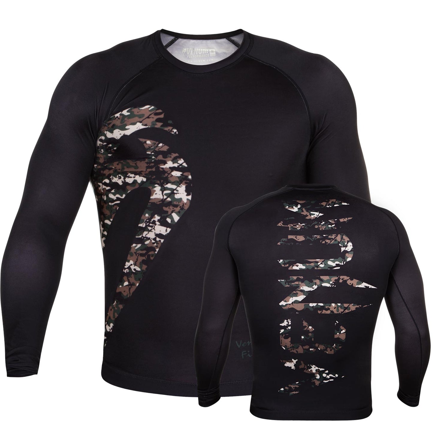 Rashguard Venum Original Giant - Mangas Largas - Negro/Bosque Camo