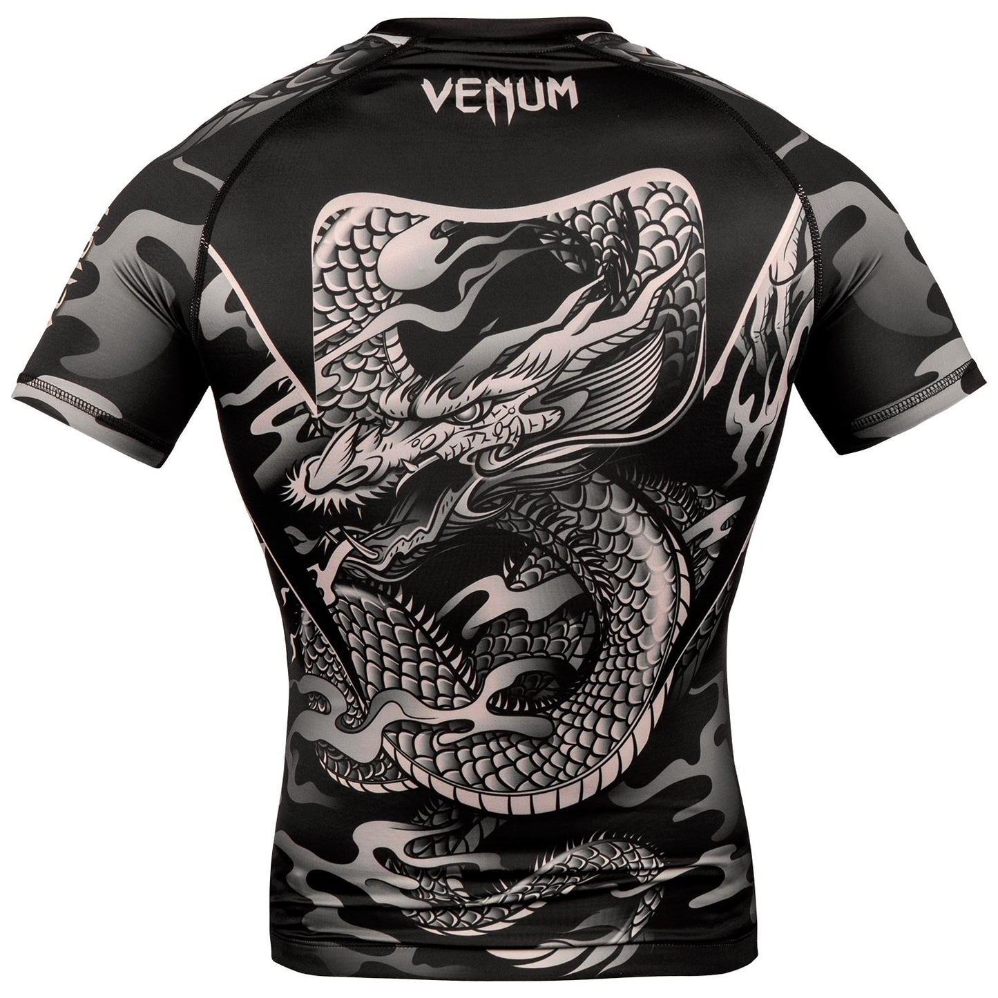 Rashguard Venum Dragon's Flight - Mangas Cortas - Negro/Arena