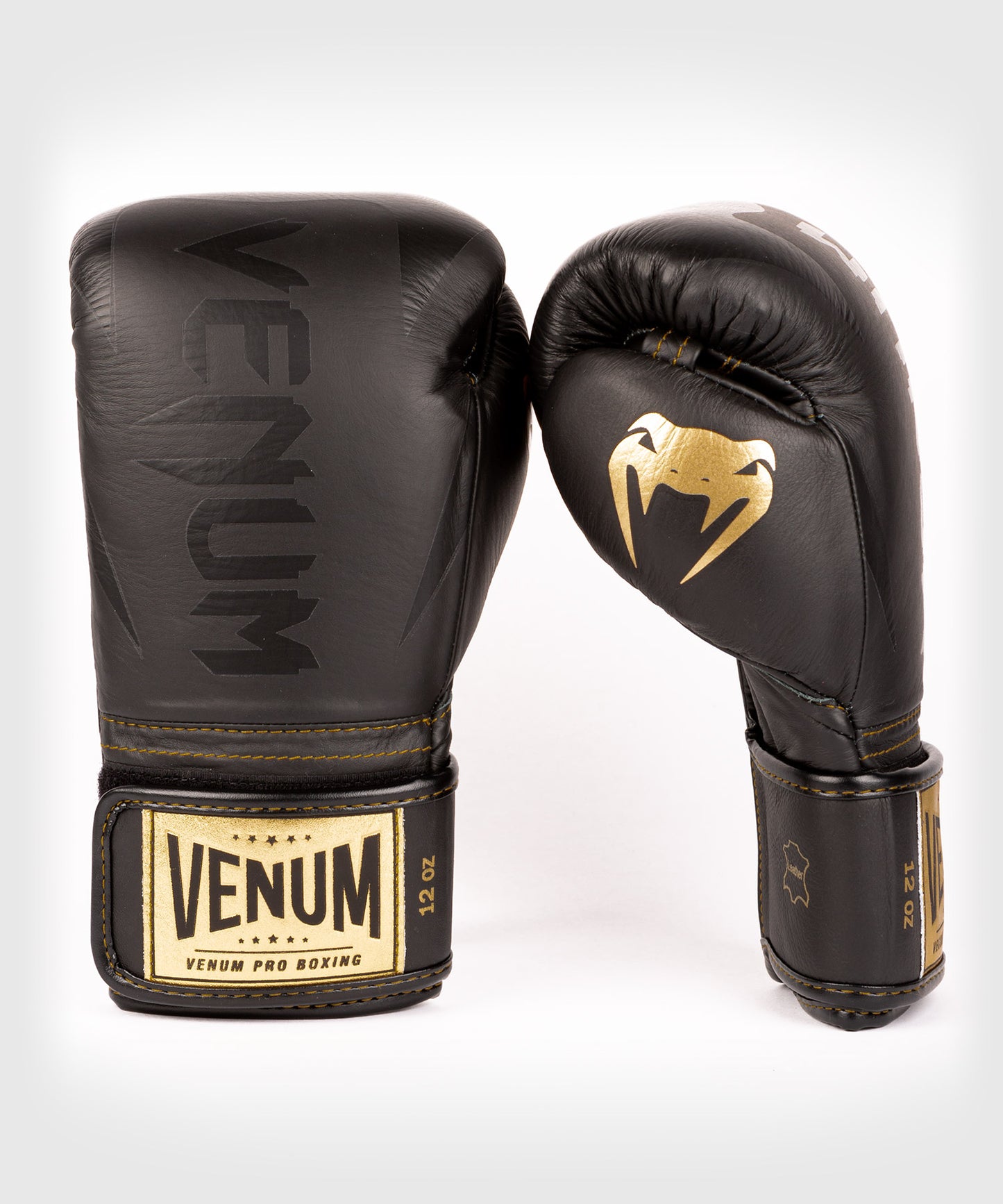 Guantes de Boxeo profesional Venum Hammer – Velcro - Negro/Negro-Oro