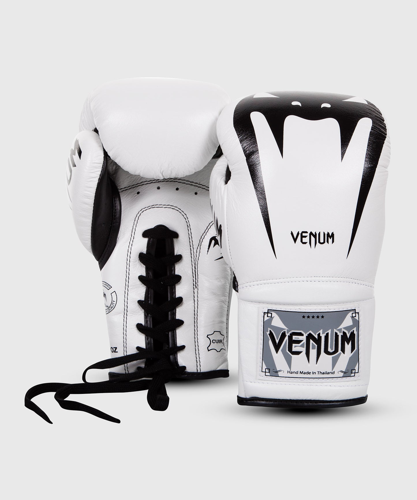 Guantes de Boxeo Venum Giant 3.0 - Cuero Nappa - Con cordones - Blanco