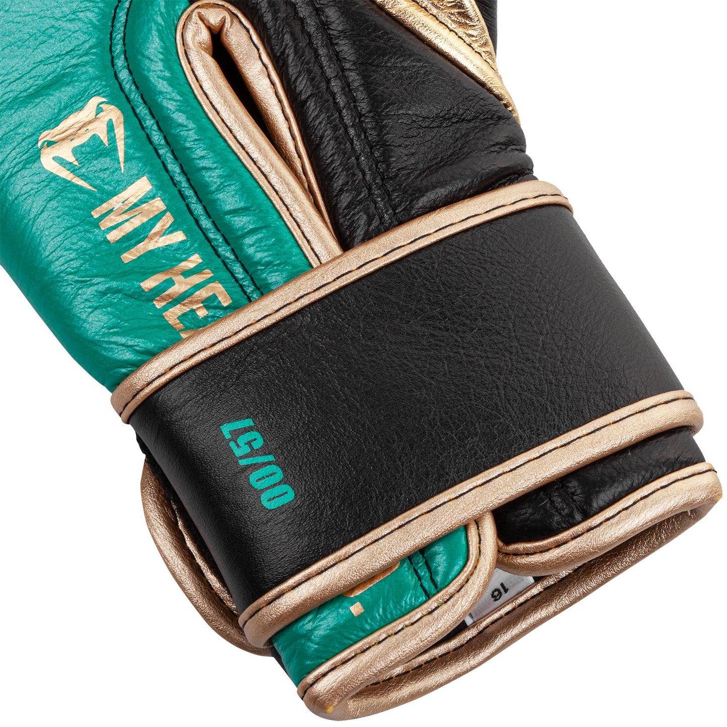 Guantes de Boxeo profesional Venum Shield - Edición limitada WBC - Velcro - Verde metálico/Oro