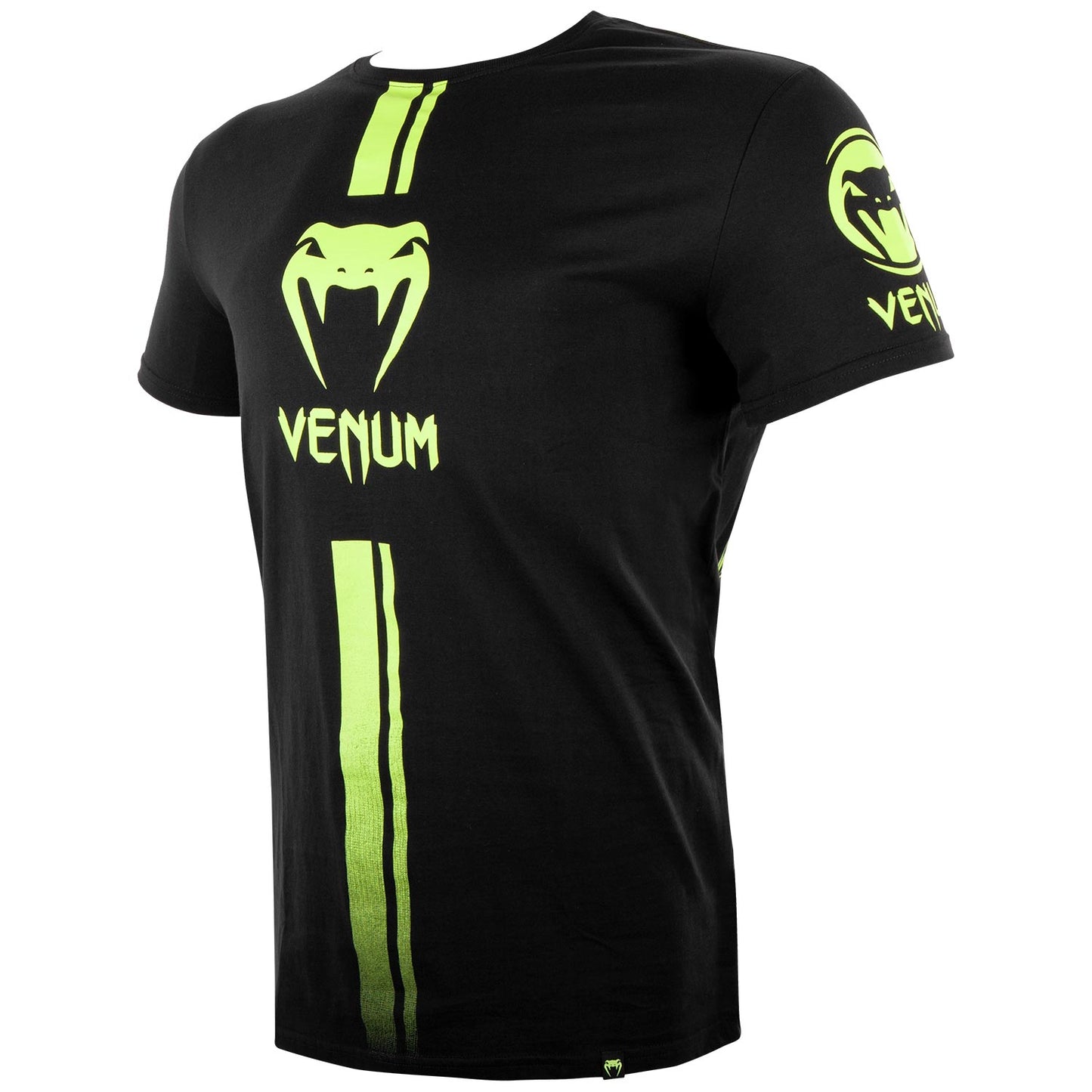 Camiseta Venum Logos - Negro/Amarillo Fluo