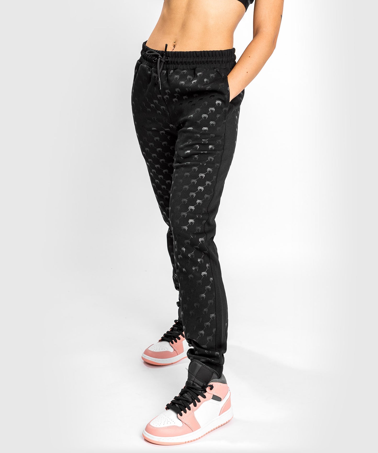 Pantalones de Jogging Venum Monogram para Mujer – Negro/Oro Rosa