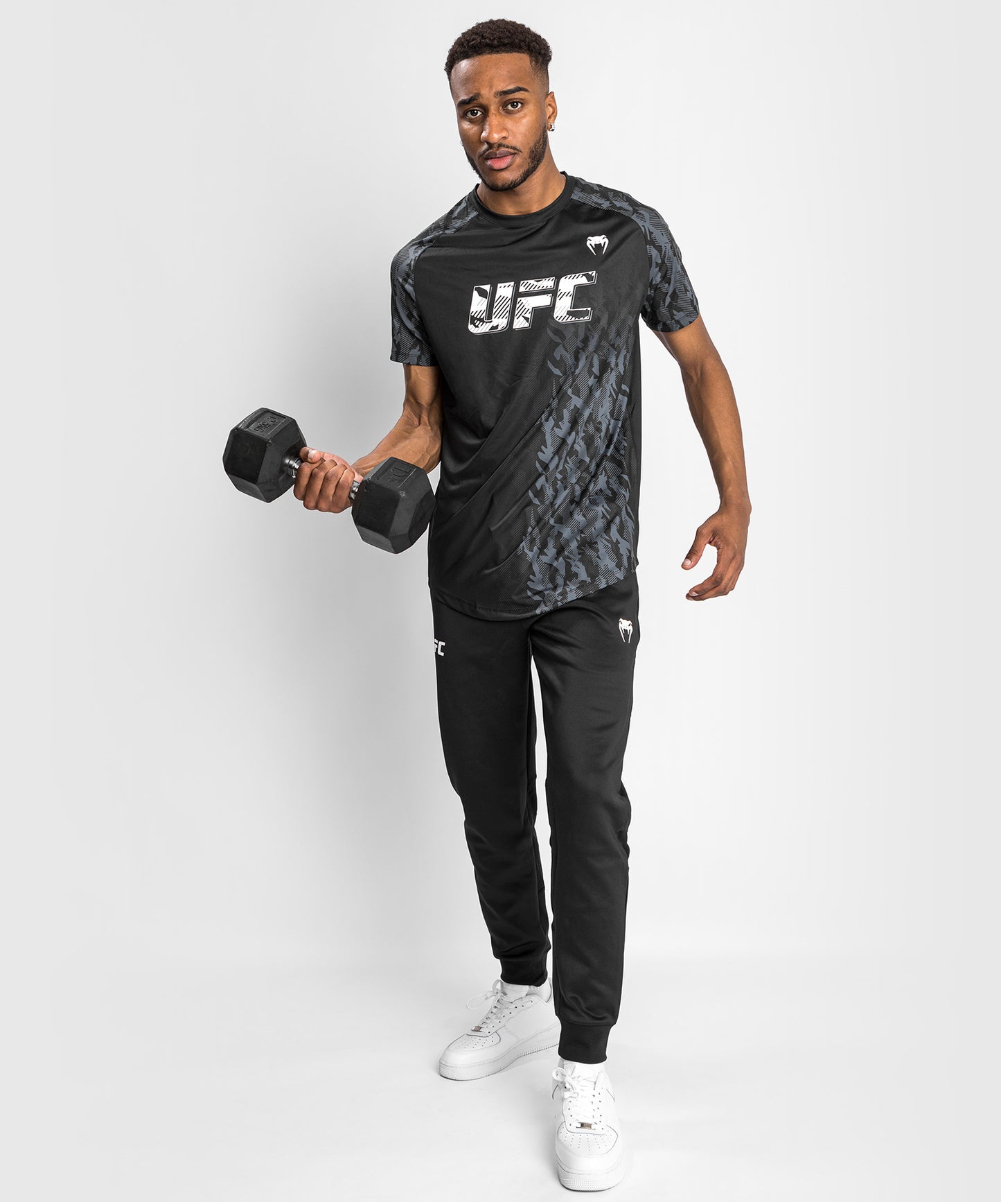 Camiseta Técnica Manga Corta Para Hombre UFC Venum Authentic Fight Week Performance - Negro