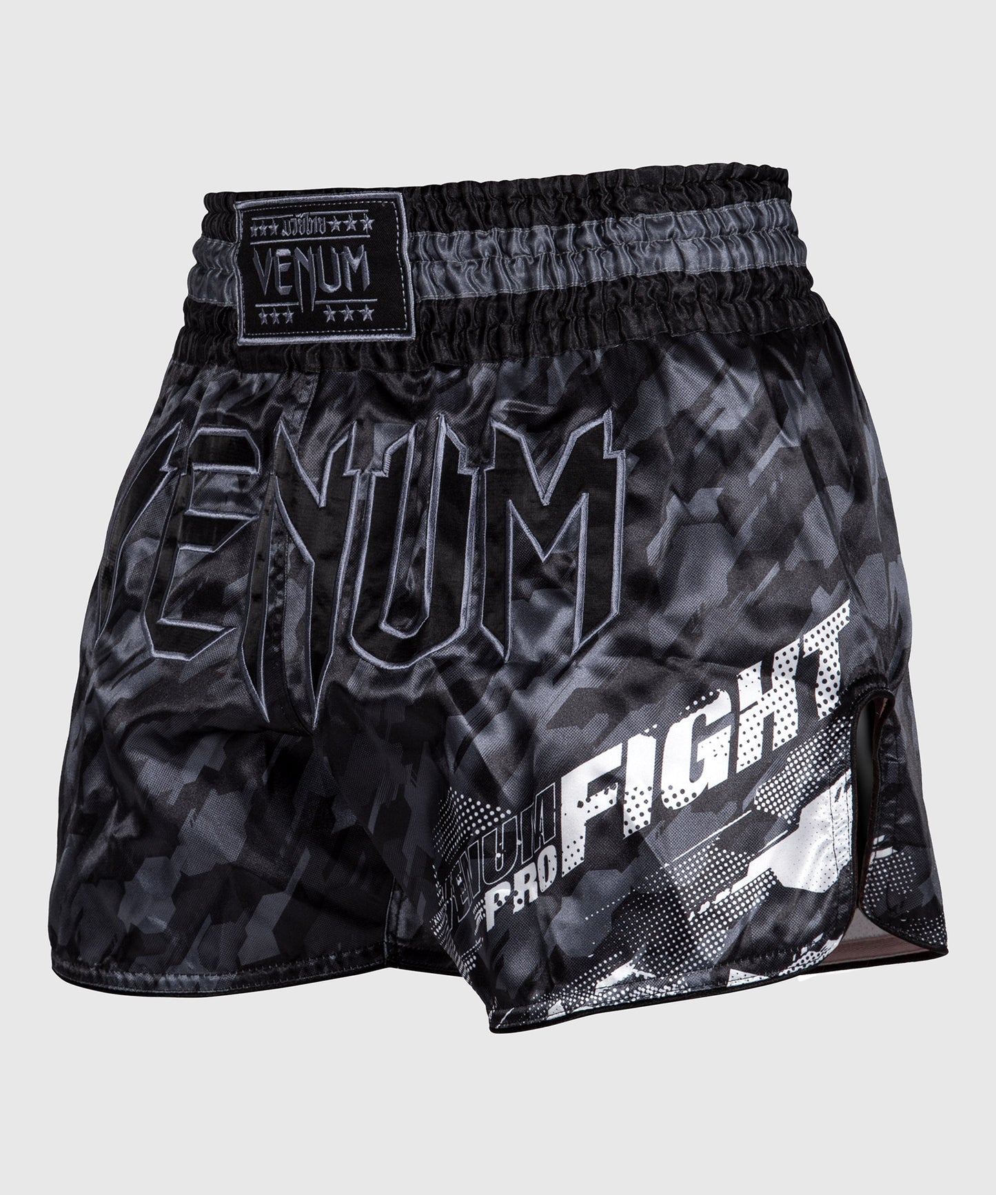 Pantalones Cortos de Muay Thai Venum Tecmo - Gris Oscuro