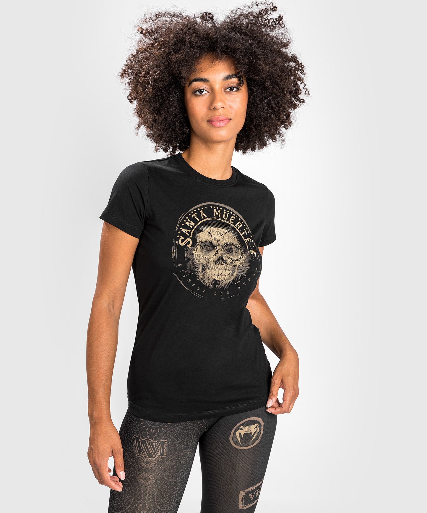 Camiseta Santa Muerte Dark Side Venum Mujer - Negra/Marrón