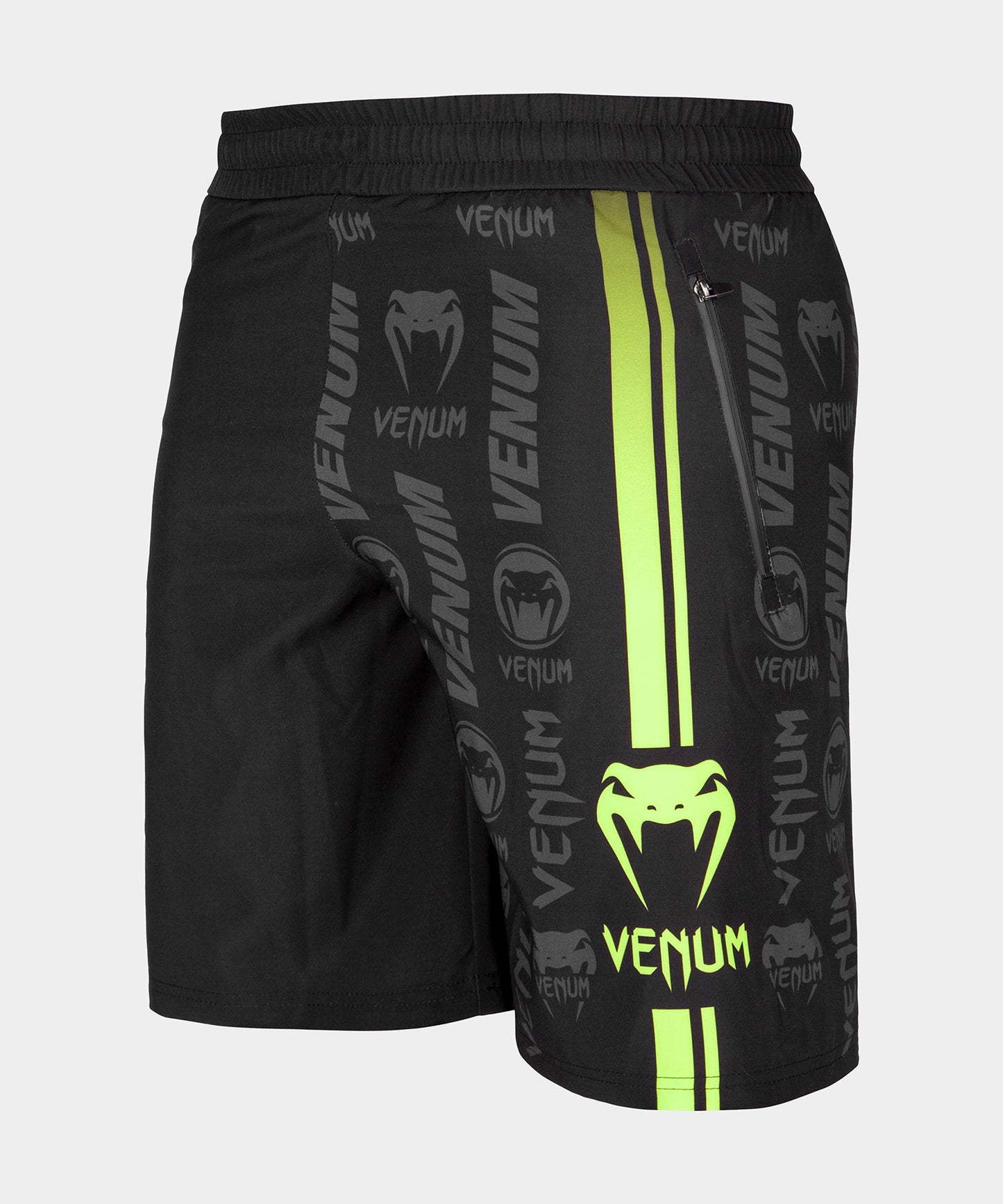 Short de Fitness Venum Logos - Negro/Amarillo Fluo