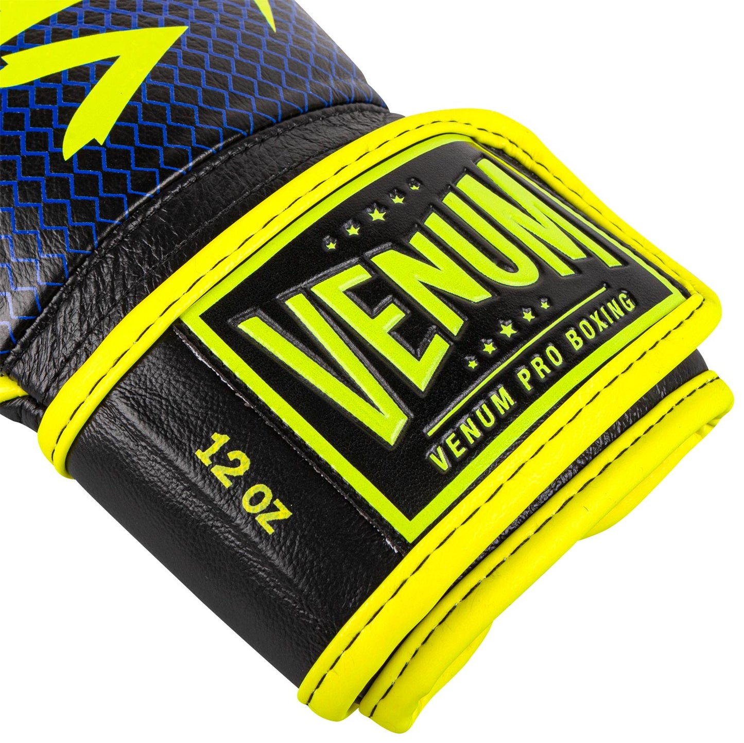 Guantes de boxeo profesional Venum Hammer Edición Loma - Velcro - Azul/amarillo